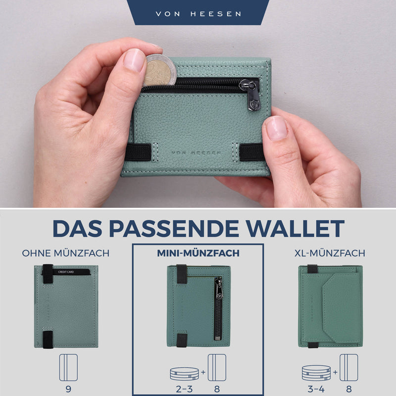 Slim Wallet mit RFID-Schutz, 5 Kartenfächer und Mini-Münzfach
