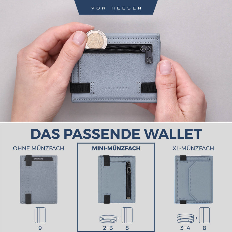 Slim Wallet mit RFID-Schutz, 5 Kartenfächer und Mini-Münzfach