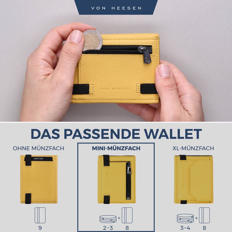 Slim Wallet mit RFID-Schutz, 5 Kartenfächer und Mini-Münzfach