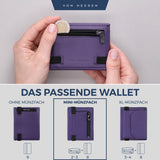 Slim Wallet mit RFID-Schutz, 5 Kartenfächer und Mini-Münzfach
