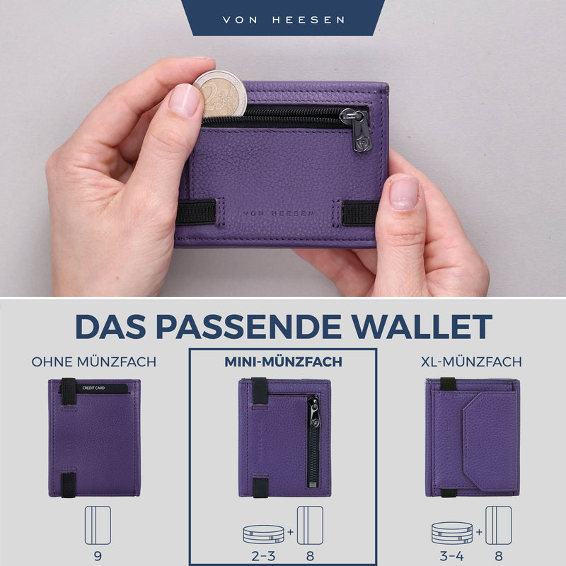 Slim Wallet mit RFID-Schutz, 5 Kartenfächer und Mini-Münzfach