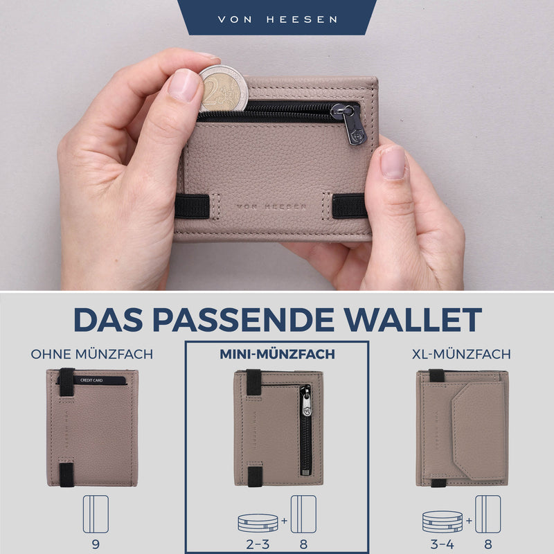 Slim Wallet mit RFID-Schutz, 5 Kartenfächer und Mini-Münzfach