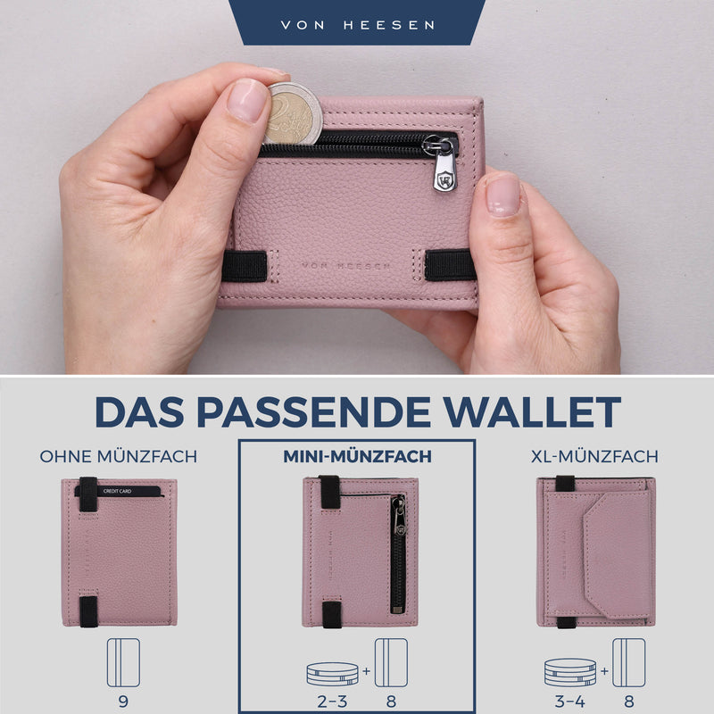 Slim Wallet mit RFID-Schutz, 5 Kartenfächer und Mini-Münzfach