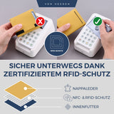 Slim Wallet mit RFID-Schutz, 5 Kartenfächer und XL-Münzfach