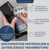 Slim Wallet mit RFID-Schutz, 5 Kartenfächer und XL-Münzfach