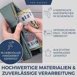 Slim Wallet mit RFID-Schutz, 5 Kartenfächer und XL-Münzfach