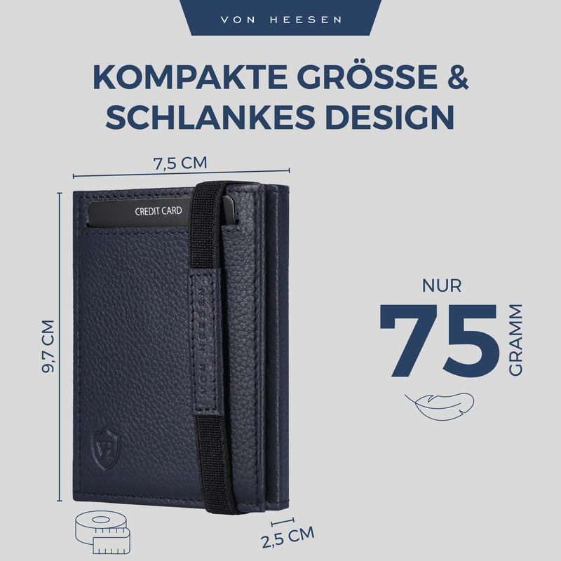 Slim Wallet mit RFID-Schutz, 5 Kartenfächer und XL-Münzfach