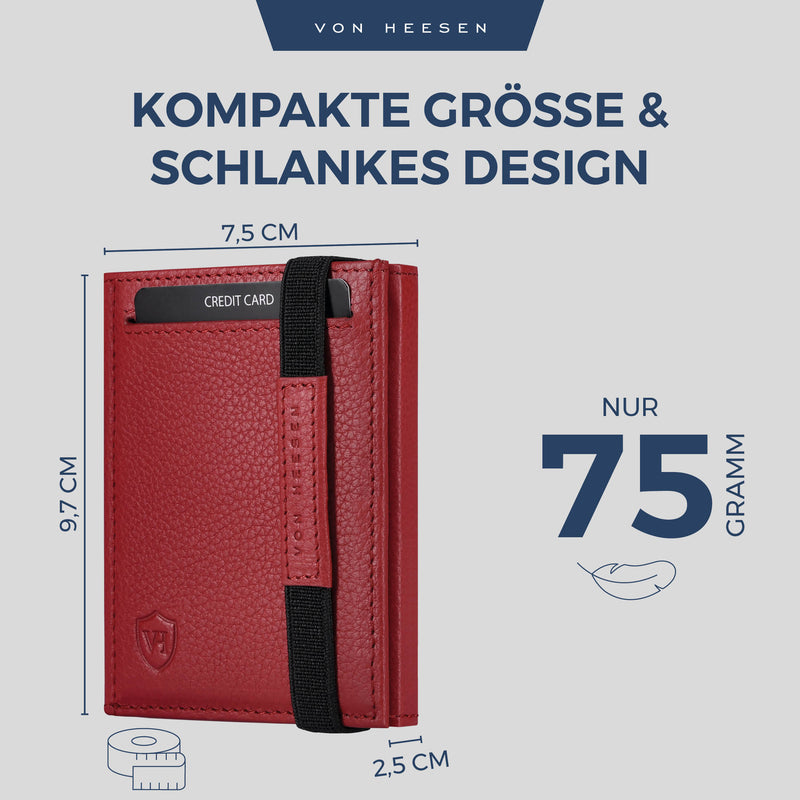 Slim Wallet mit RFID-Schutz, 5 Kartenfächer und XL-Münzfach