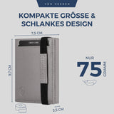 Slim Wallet mit RFID-Schutz, 5 Kartenfächer und XL-Münzfach