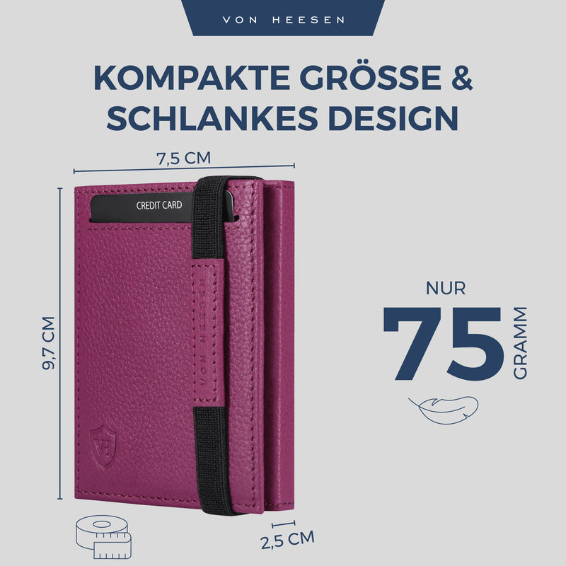 Slim Wallet mit RFID-Schutz, 5 Kartenfächer und XL-Münzfach