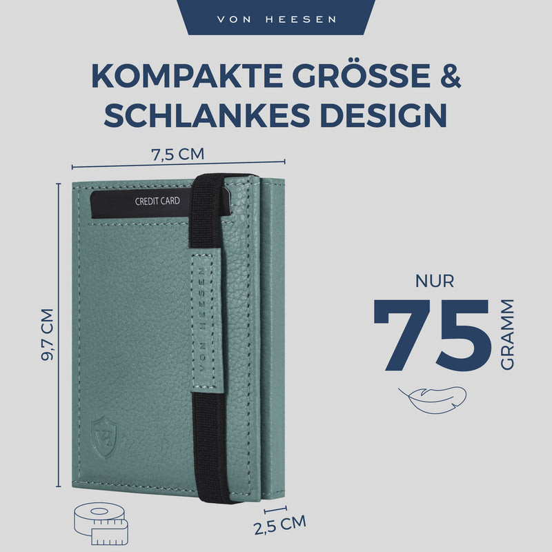 Slim Wallet mit RFID-Schutz, 5 Kartenfächer und XL-Münzfach