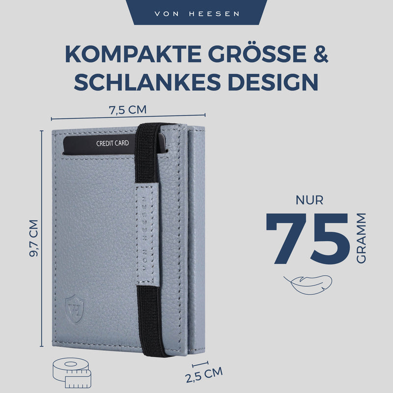 Slim Wallet mit RFID-Schutz, 5 Kartenfächer und XL-Münzfach