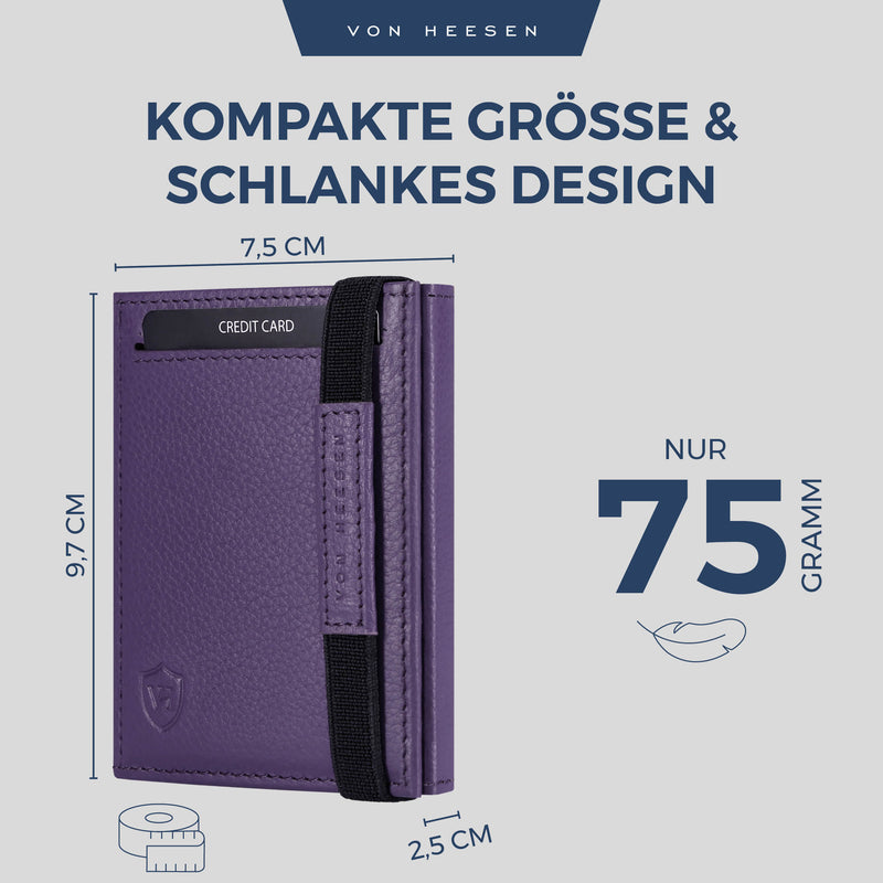 Slim Wallet mit RFID-Schutz, 5 Kartenfächer und XL-Münzfach