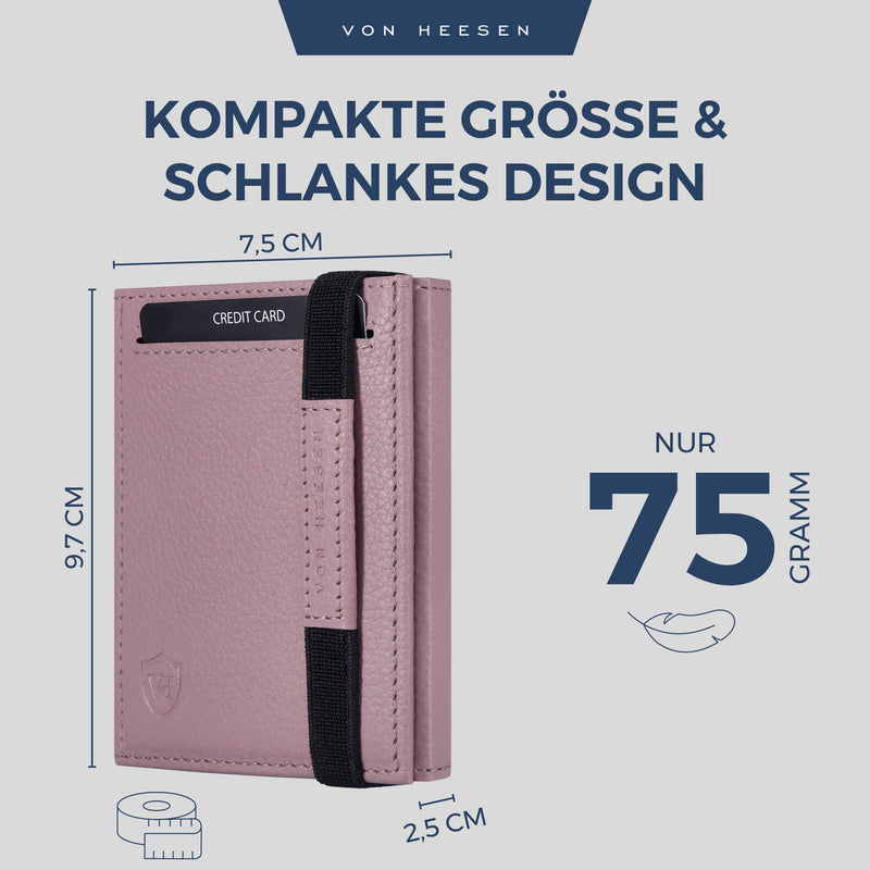 Slim Wallet mit RFID-Schutz, 5 Kartenfächer und XL-Münzfach