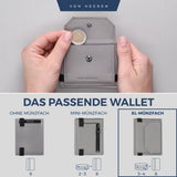 Slim Wallet mit RFID-Schutz, 5 Kartenfächer und XL-Münzfach