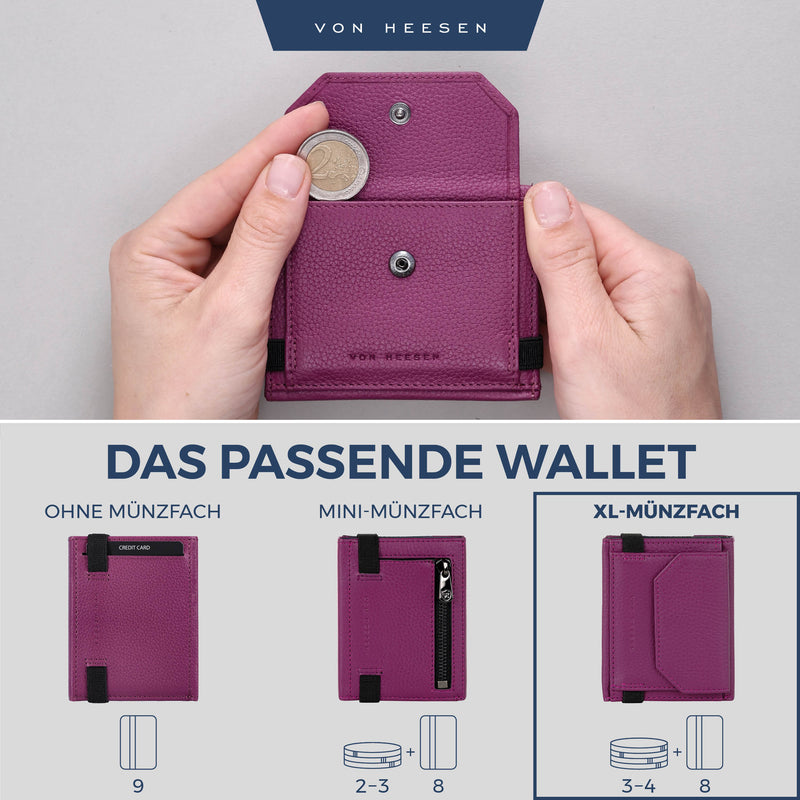 Slim Wallet mit RFID-Schutz, 5 Kartenfächer und XL-Münzfach