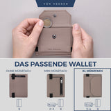 Slim Wallet mit RFID-Schutz, 5 Kartenfächer und XL-Münzfach