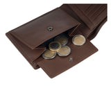 Geldbörse im Querformat mit RFID-Schutz und 13 Kartenfächer (braun)