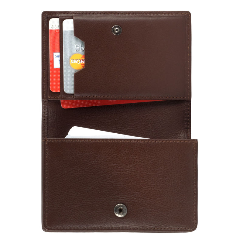Visitenkartenetui mit RFID-Schutz und 6 Kartenfächern (braun)