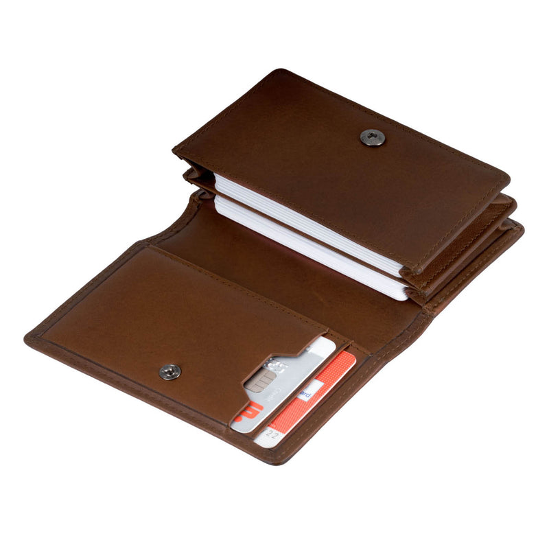 Visitenkartenetui mit RFID-Schutz und 6 Kartenfächern (cognac)
