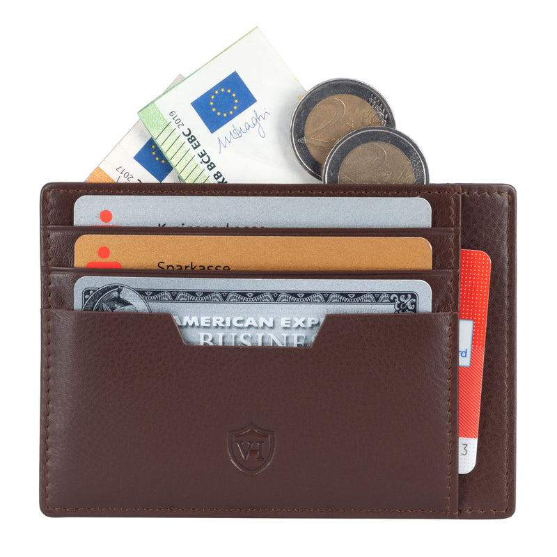 Kartenetui mit RFID-Schutz und 9 Kartenfächern (braun)