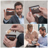 Kartenetui mit RFID-Schutz und 9 Kartenfächern (braun)