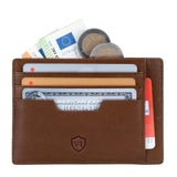 Kartenetui mit RFID-Schutz und 9 Kartenfächern (cognac)