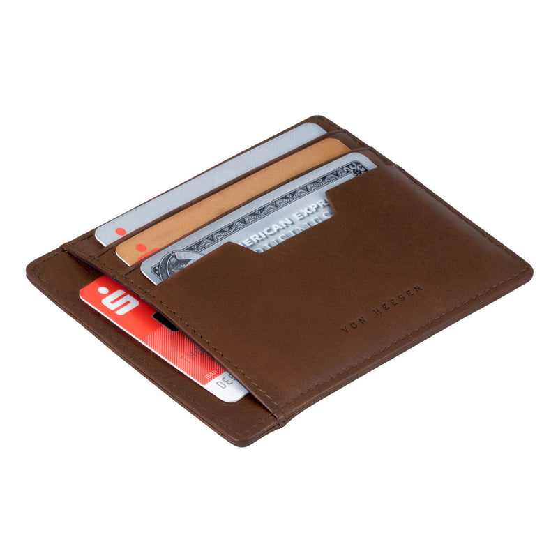 Kartenetui mit RFID-Schutz und 9 Kartenfächern (cognac)