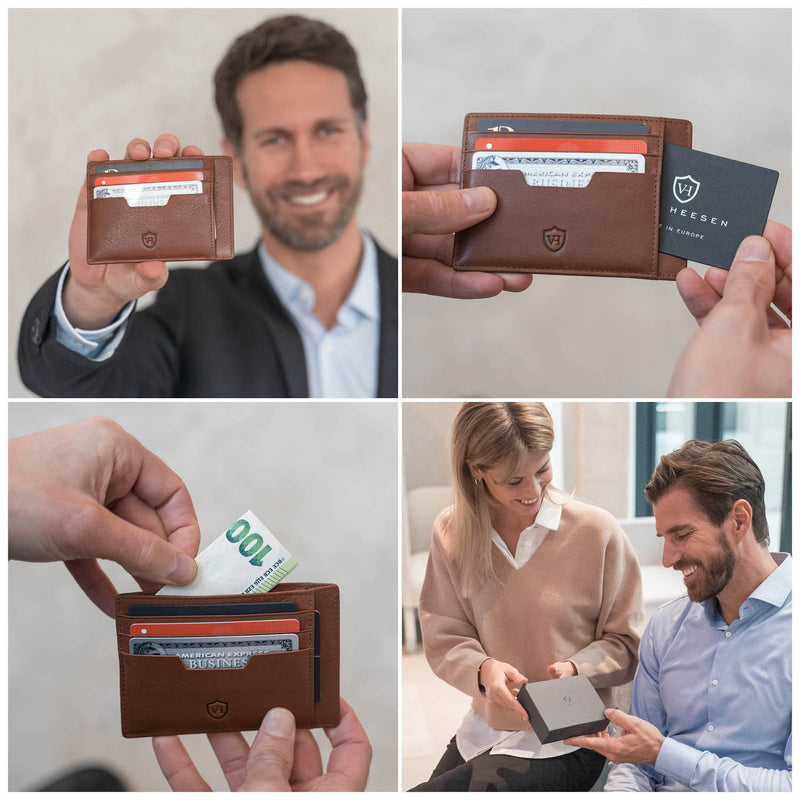 Kartenetui mit RFID-Schutz und 9 Kartenfächern (cognac)