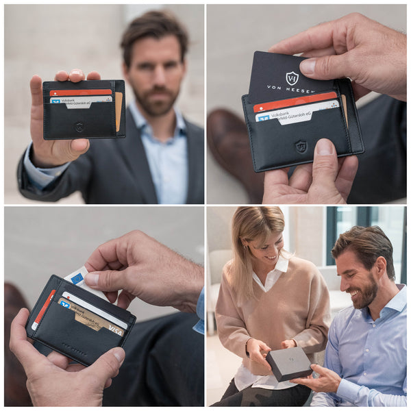 Kartenetui mit RFID-Schutz und 9 Kartenfächern (schwarz)