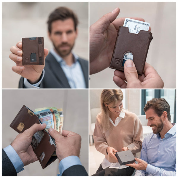 Whizz Wallet mit RFID-Schutz und 6 Kartenfächern (braun)