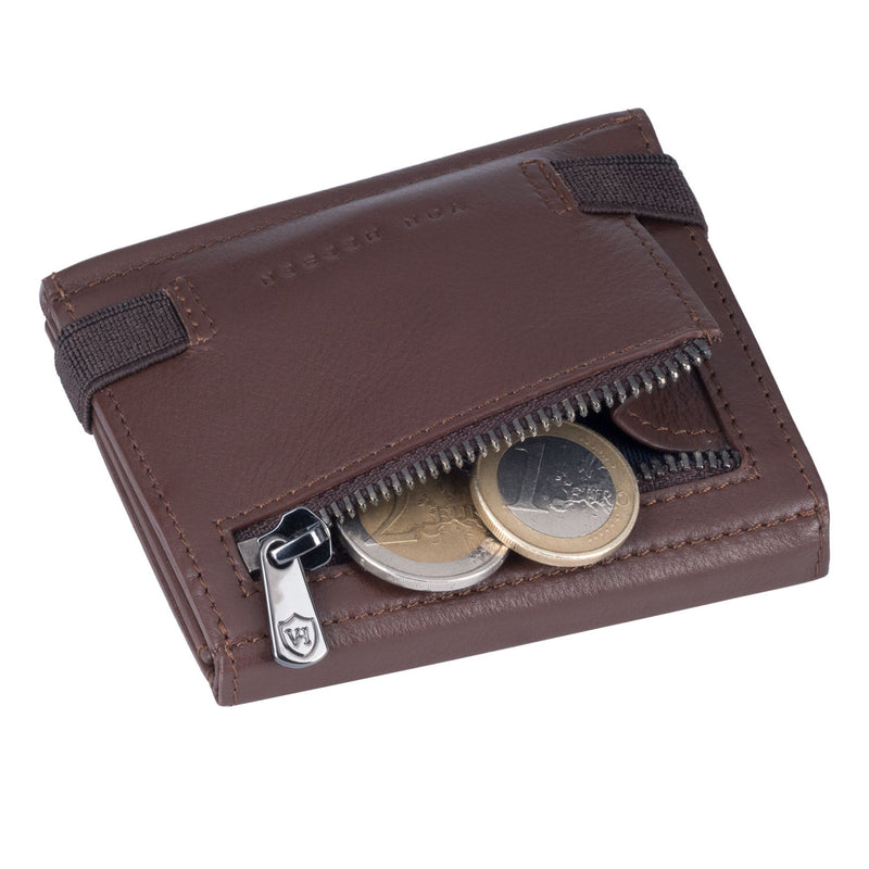 Whizz Wallet mit RFID-Schutz, 5 Kartenfächern und Mini-Münzfach (braun)