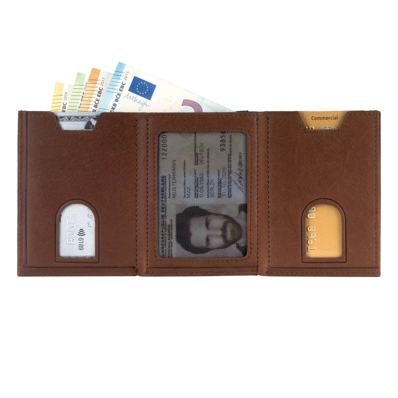 Whizz Wallet mit RFID-Schutz, 5 Kartenfächern und Mini-Münzfach (cognac)