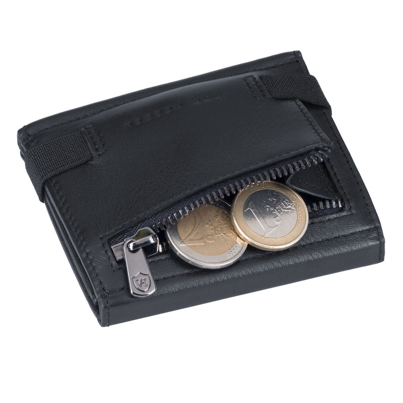 Whizz Wallet mit RFID-Schutz, 5 Kartenfächern und Mini-Münzfach (schwarz)