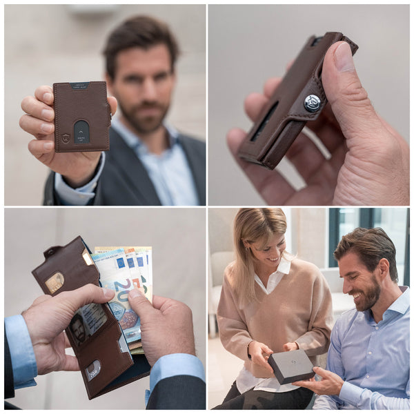 Whizz Wallet mit RFID-Schutz und 6 Kartenfächern (braun)