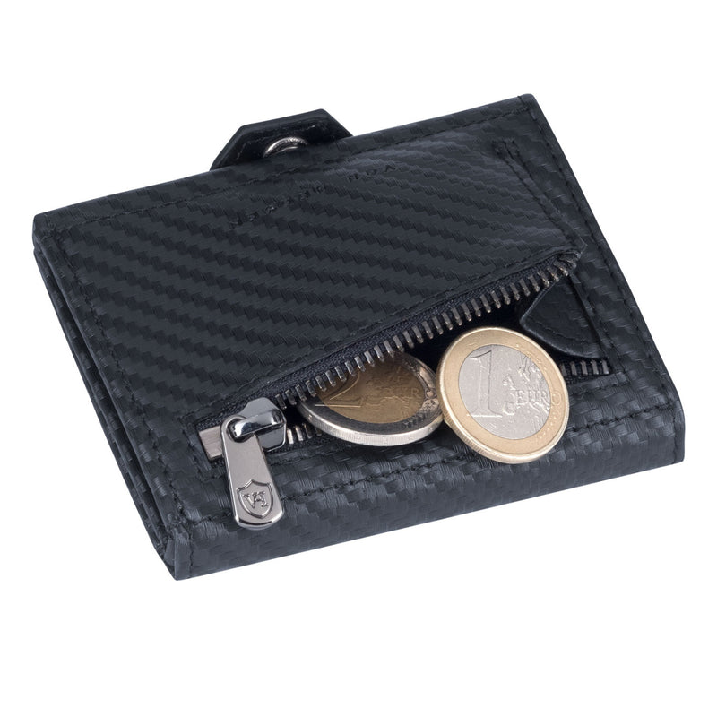 Whizz Wallet mit RFID-Schutz, 5 Kartenfächern und Mini-Münzfach (carbon)
