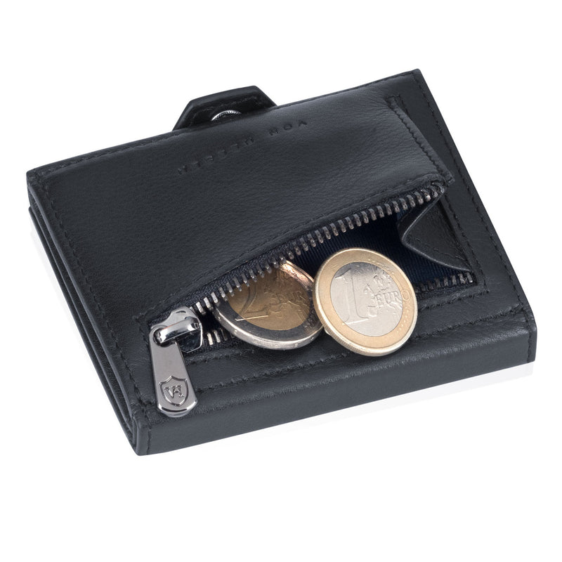 Whizz Wallet mit RFID-Schutz, 5 Kartenfächern und Mini-Münzfach (schwarz)