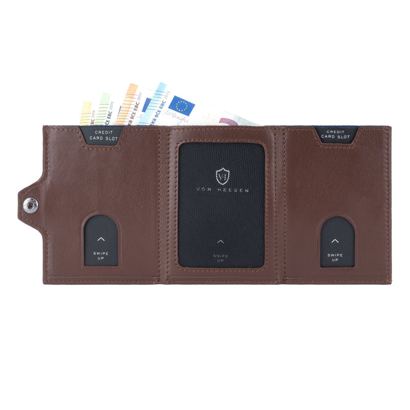 Whizz Wallet mit RFID-Schutz, 5 Kartenfächern und XL-Münzfach (braun)