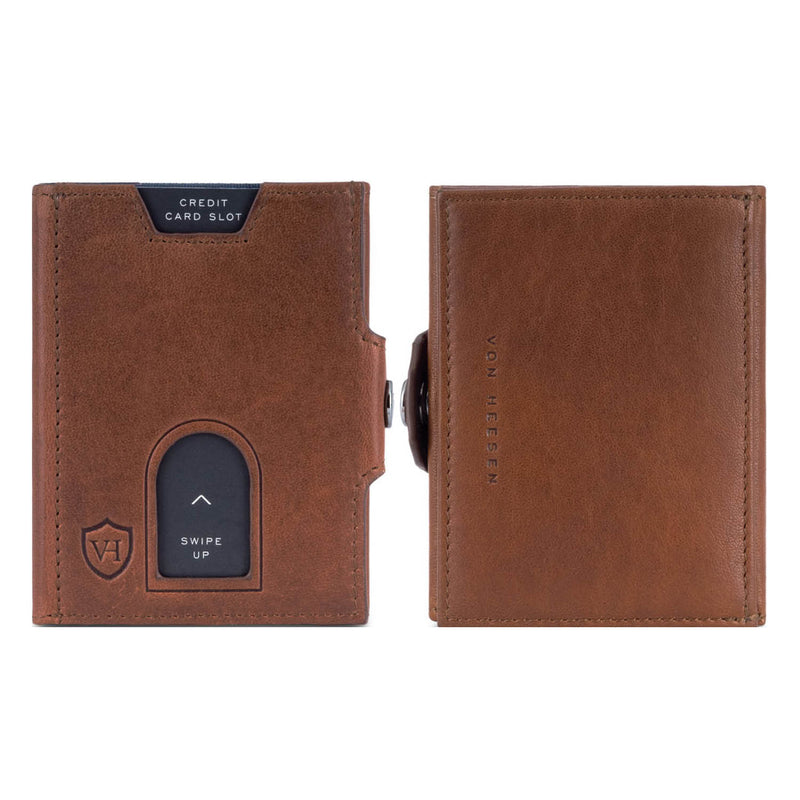 Whizz Wallet mit RFID-Schutz, 5 Kartenfächern und XXL-Münzfach (cognac)