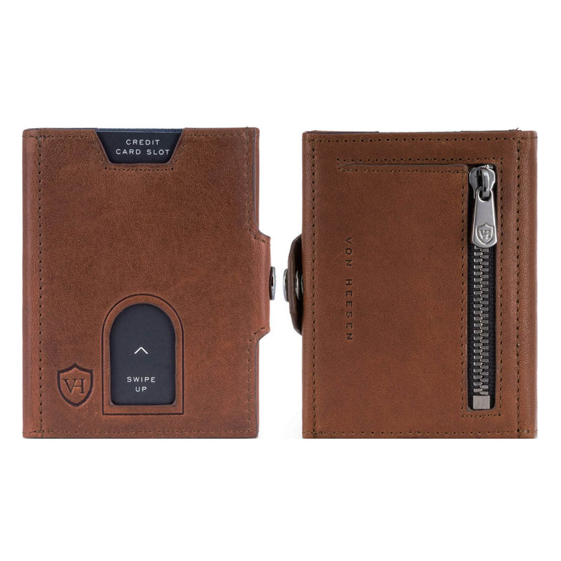 Whizz Wallet mit RFID-Schutz, 5 Kartenfächern und Mini-Münzfach (cognac)